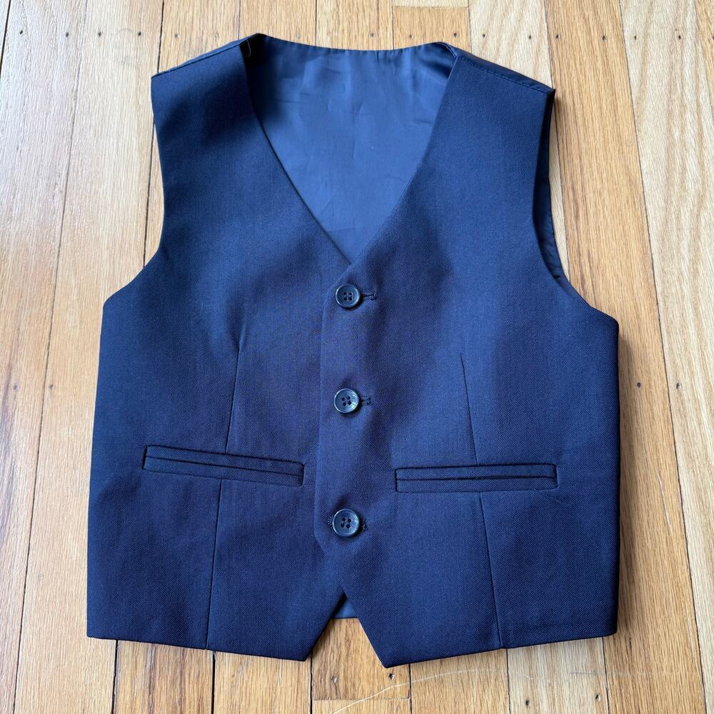 Boys Navy Blue Suit Jacket and Vest Size 3T Formal Easter Special Occasion - Picture 7 of 11